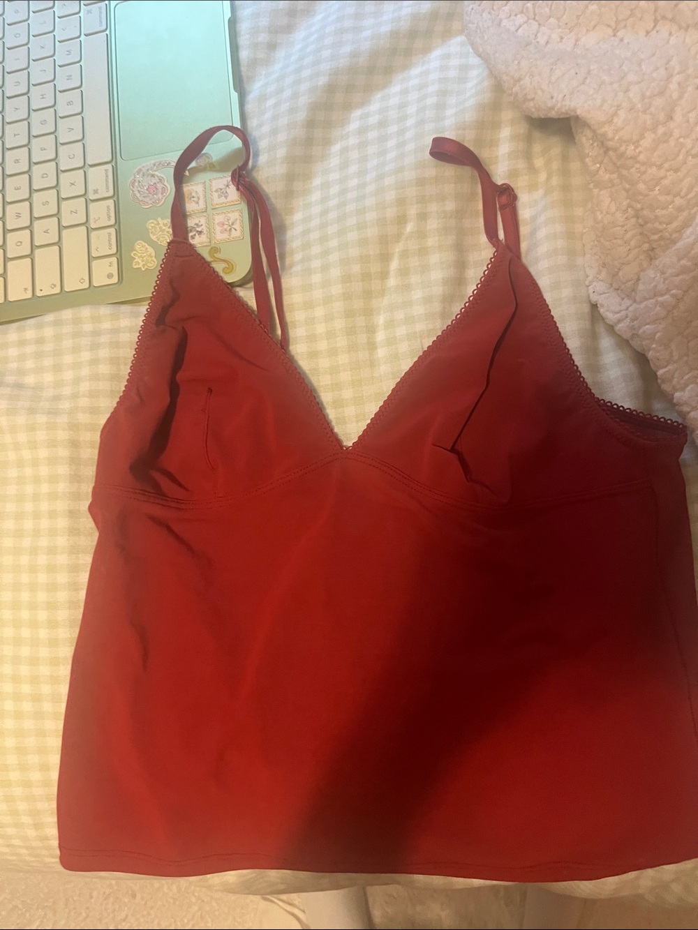 Urban Red Lace-Trim Bralette Cami Top - Women Going out top